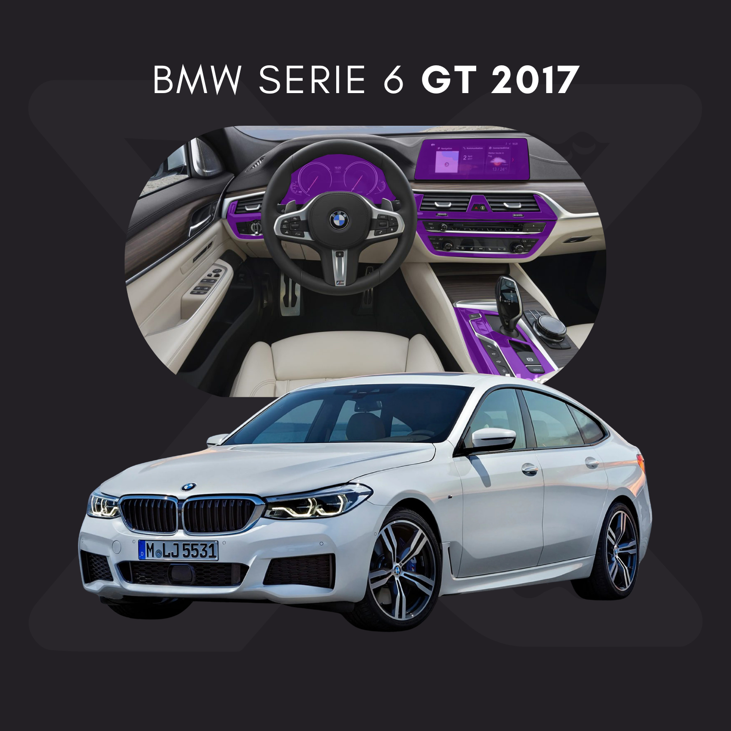 BMW Serie 6 GT Película Protectora Transparente PPF para Interiores – Kit Completo