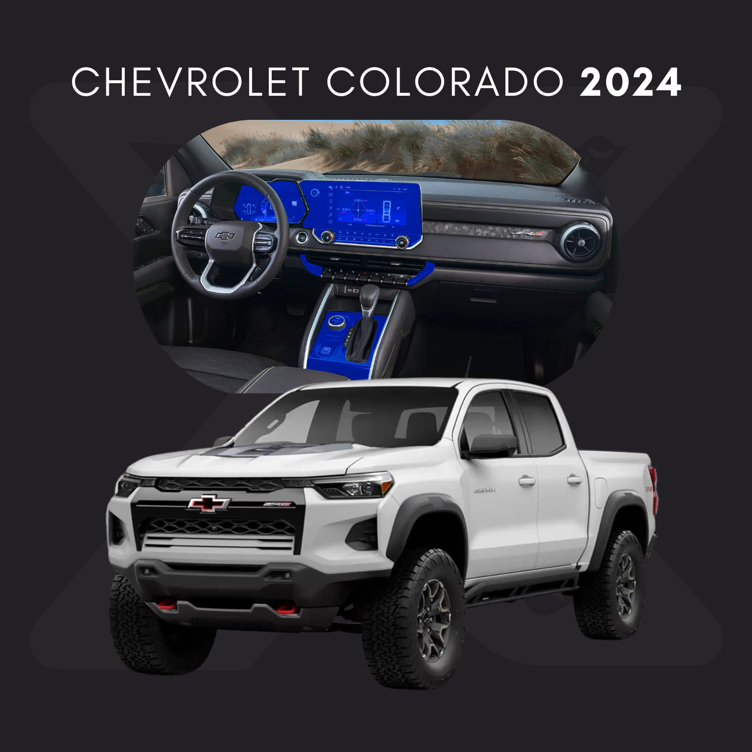 Chevrolet Colorado Película Protectora Transparente PPF para Interiores – Kit Completo