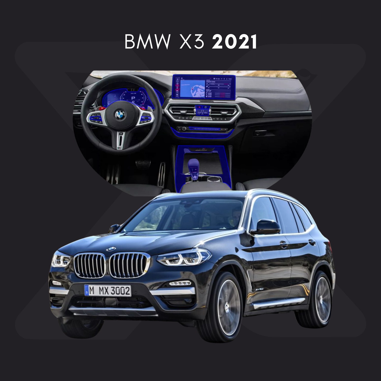 BMW x3 Película Protectora Transparente PPF para Interiores – Kit Completo