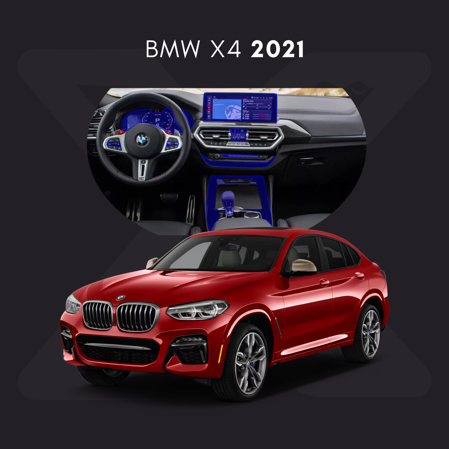 BMW x4 Película Protectora Transparente PPF para Interiores – Kit Completo
