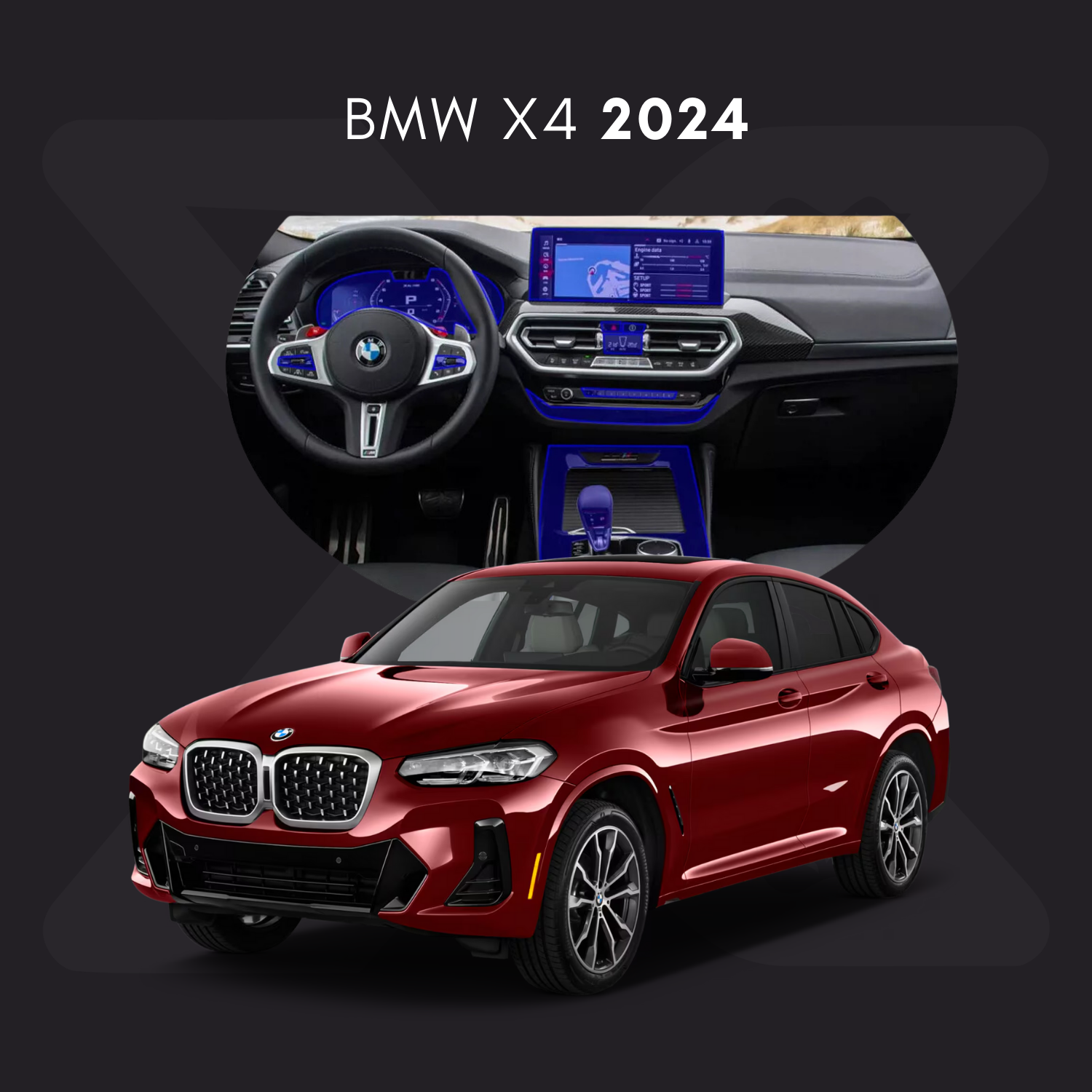BMW x4 Película Protectora Transparente PPF para Interiores – Kit Completo