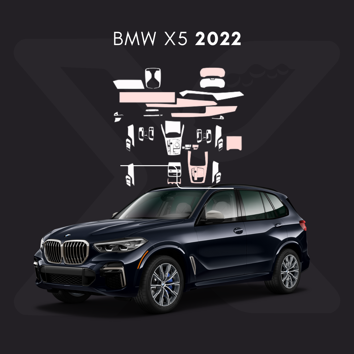 BMW x5 Película Protectora Transparente PPF para Interiores – Kit Completo