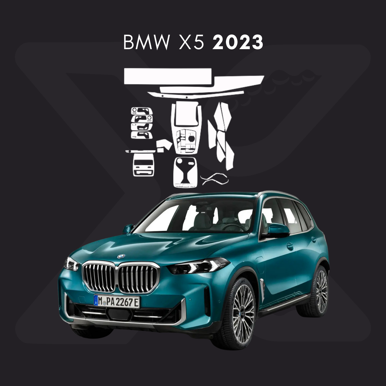 BMW x5 Película Protectora Transparente PPF para Interiores – Kit Completo