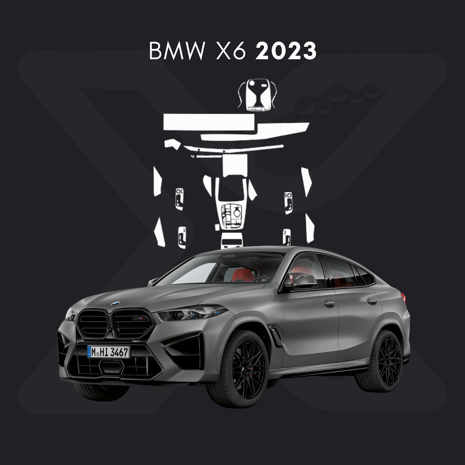 BMW x6 Película Protectora Transparente PPF para Interiores – Kit Completo