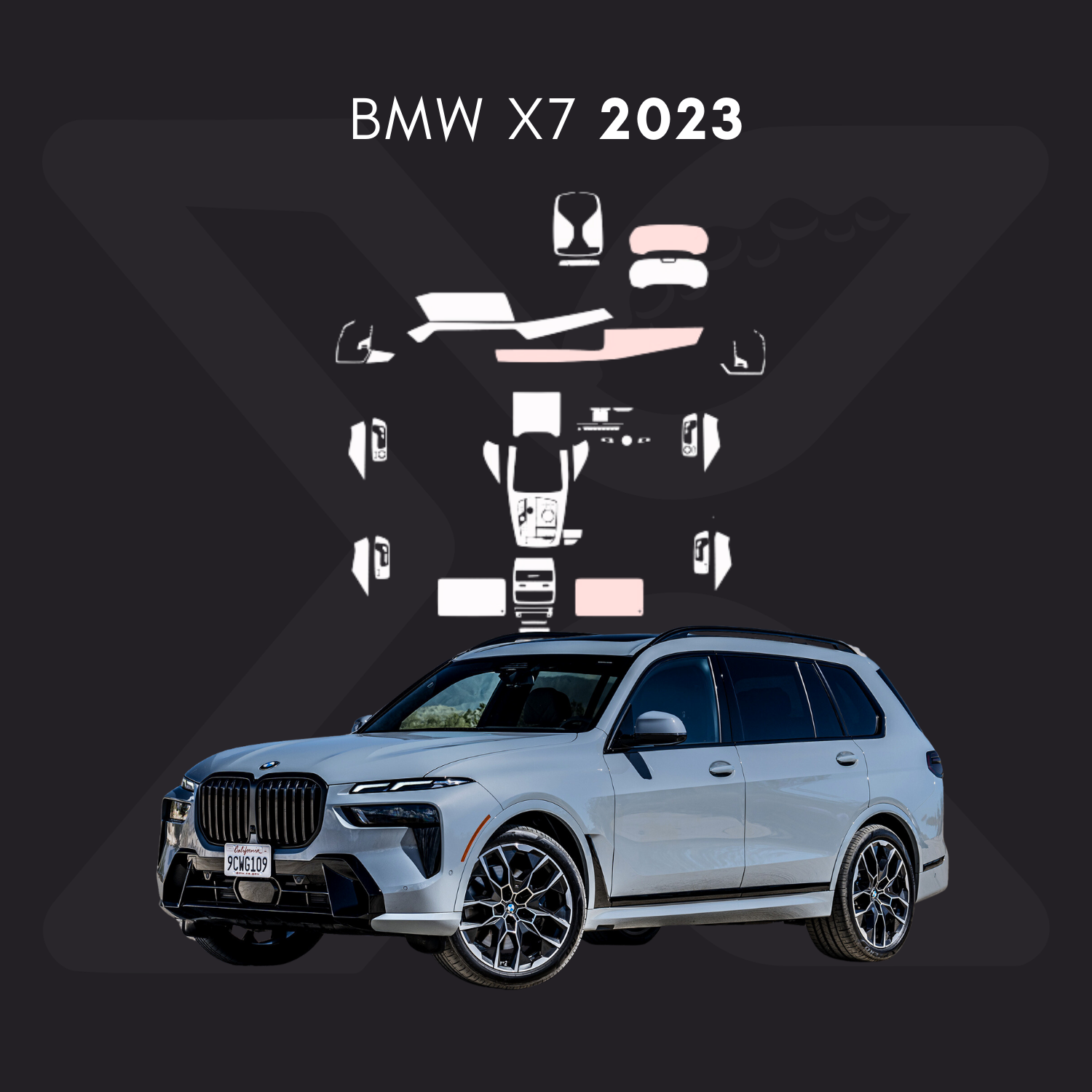 BMW x7 Película Protectora Transparente PPF para Interiores – Kit Completo