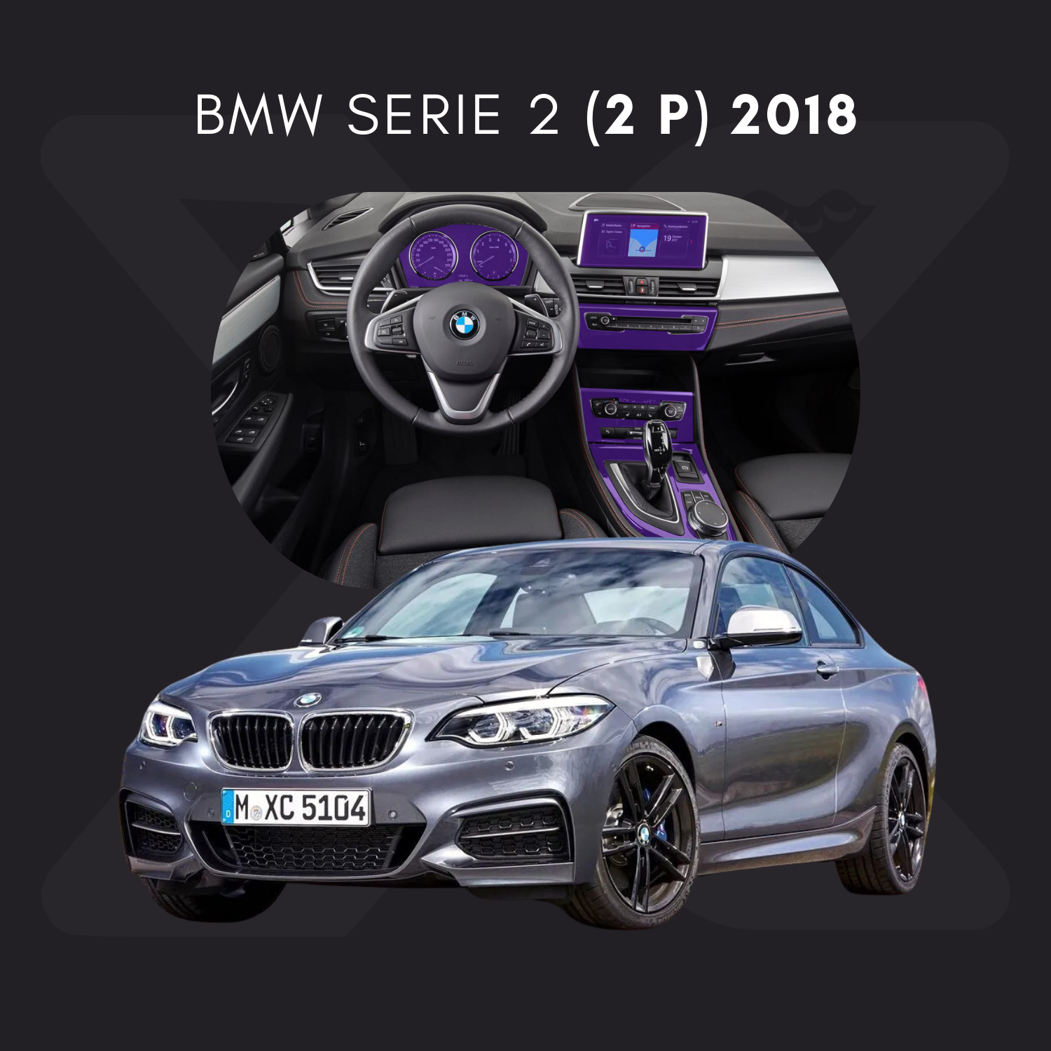 BMW Serie 2 (2 puertas) Película Protectora Transparente PPF para Interiores – Kit Completo