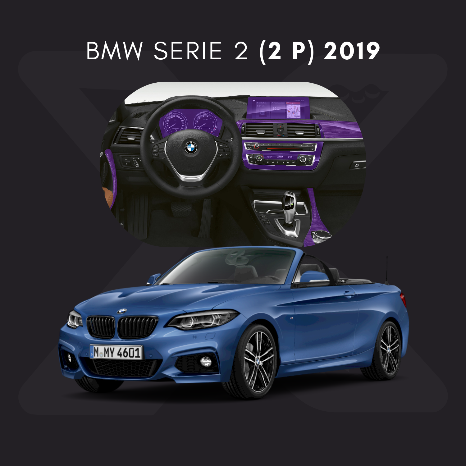 BMW Serie 2 (2 puertas) Película Protectora Transparente PPF para Interiores – Kit Completo