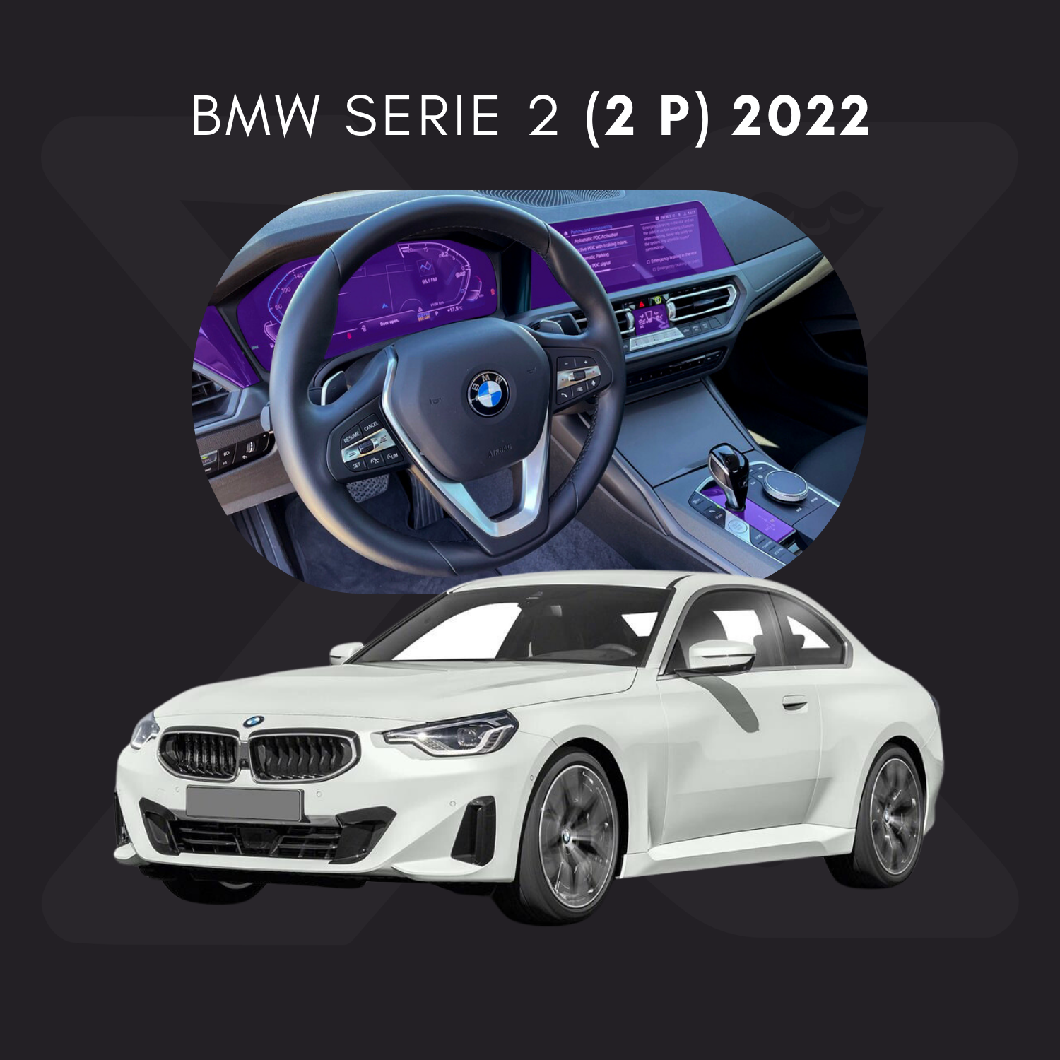 BMW Serie 2 (2 puertas) Película Protectora Transparente PPF para Interiores – Kit Completo