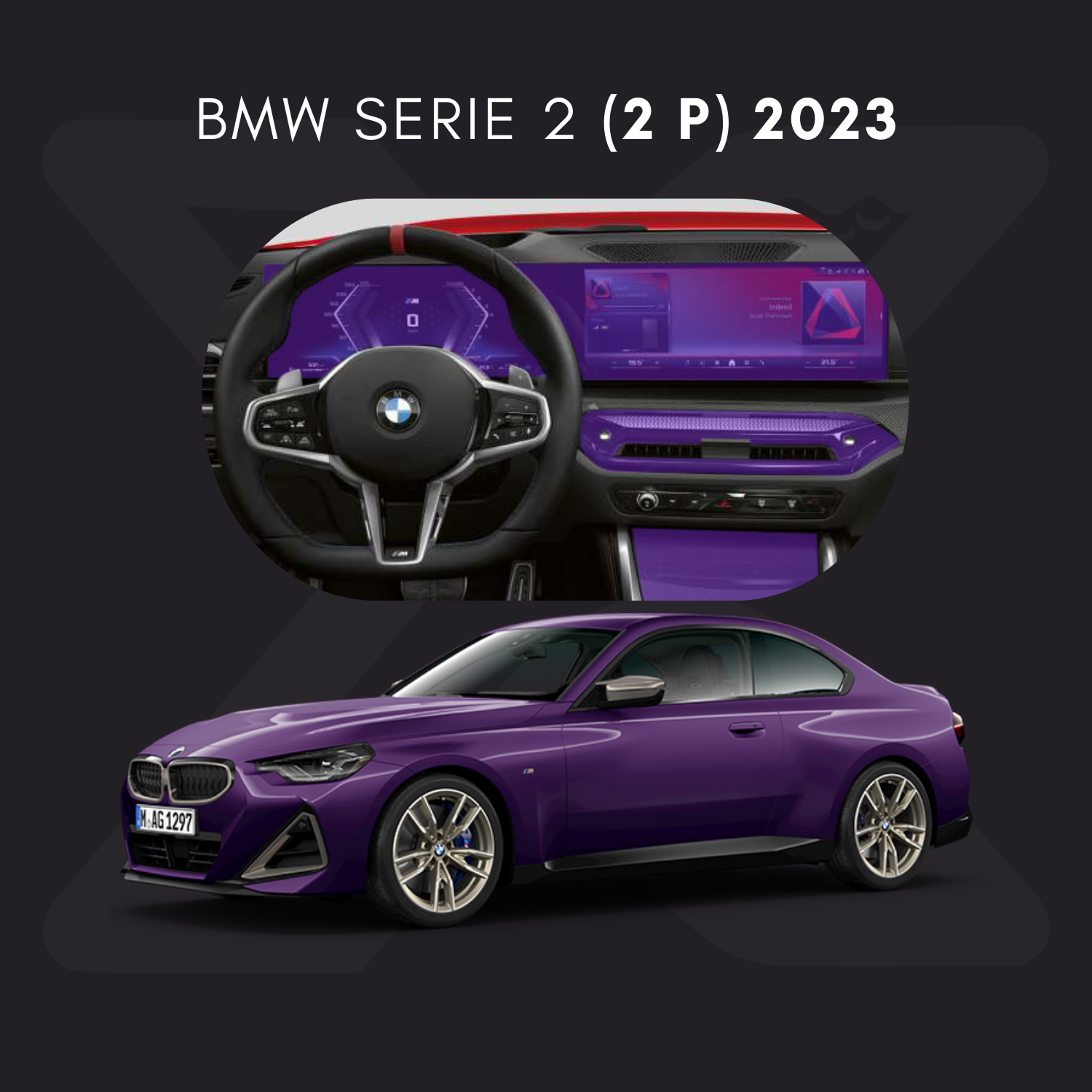 BMW Serie 2 (2 puertas) Película Protectora Transparente PPF para Interiores – Kit Completo