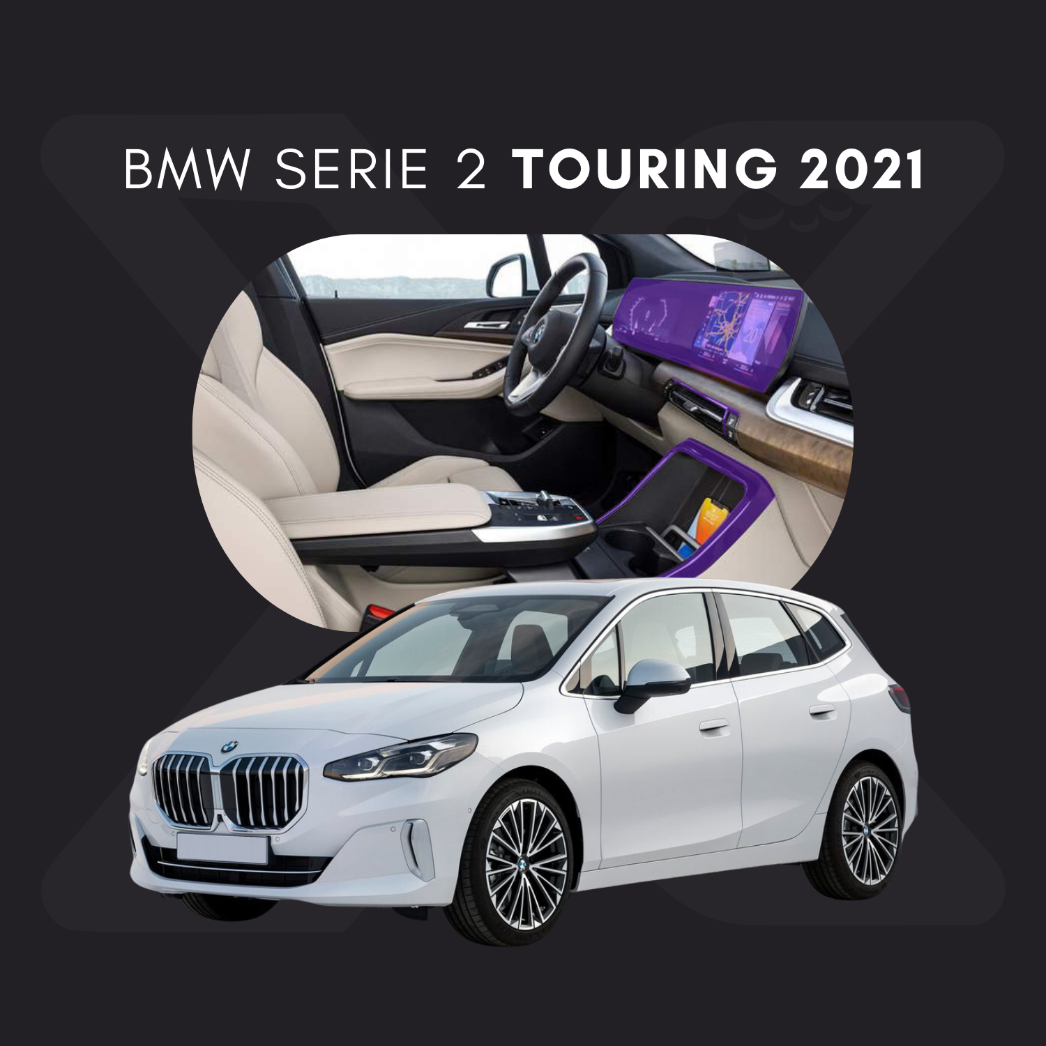 BMW Serie 2 Touring Sedan Película Protectora Transparente PPF para Interiores – Kit Completo