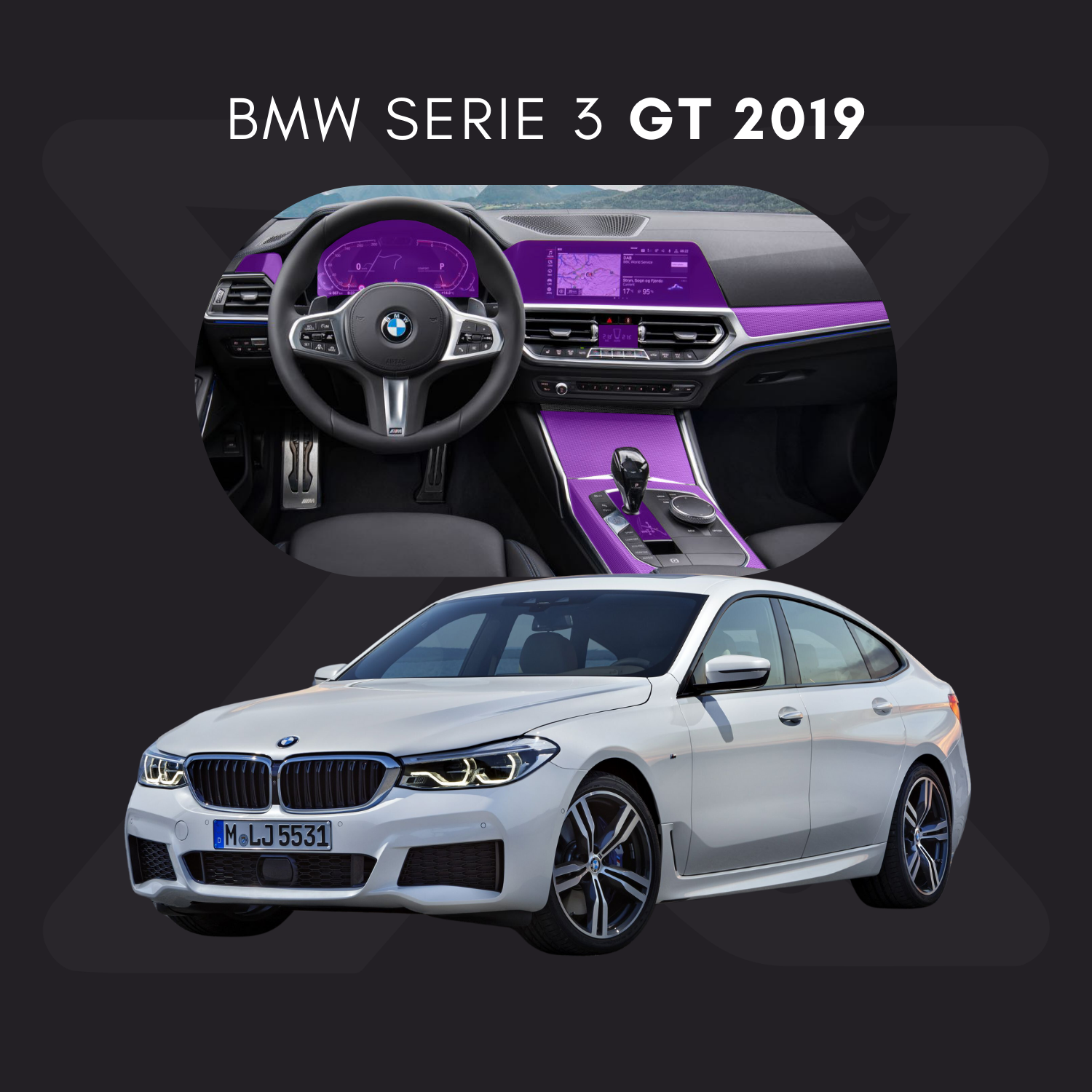 BMW Serie 3 GT Película Protectora Transparente PPF para Interiores – Kit Completo