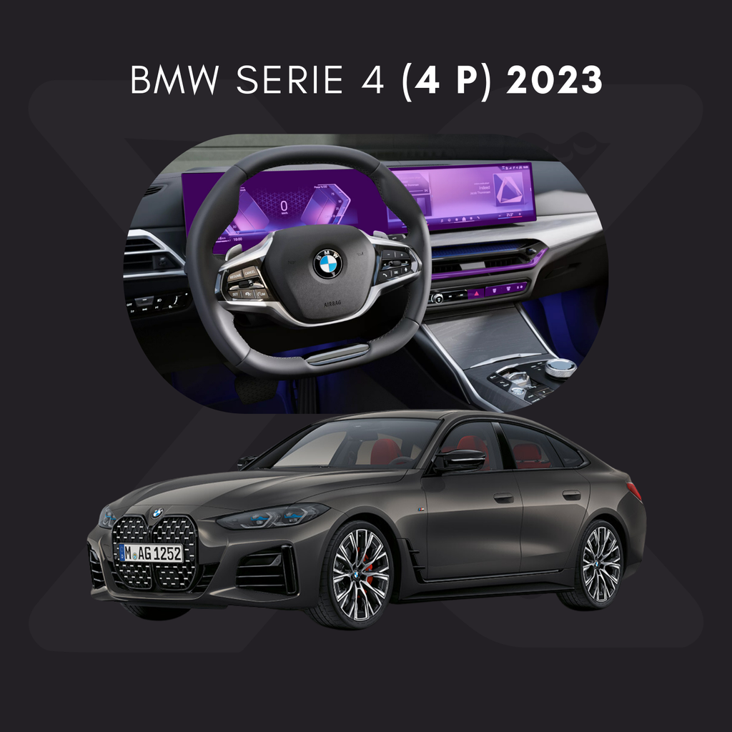 BMW Serie 4 (4 puertas) Película Protectora Transparente PPF para Interiores – Kit Completo