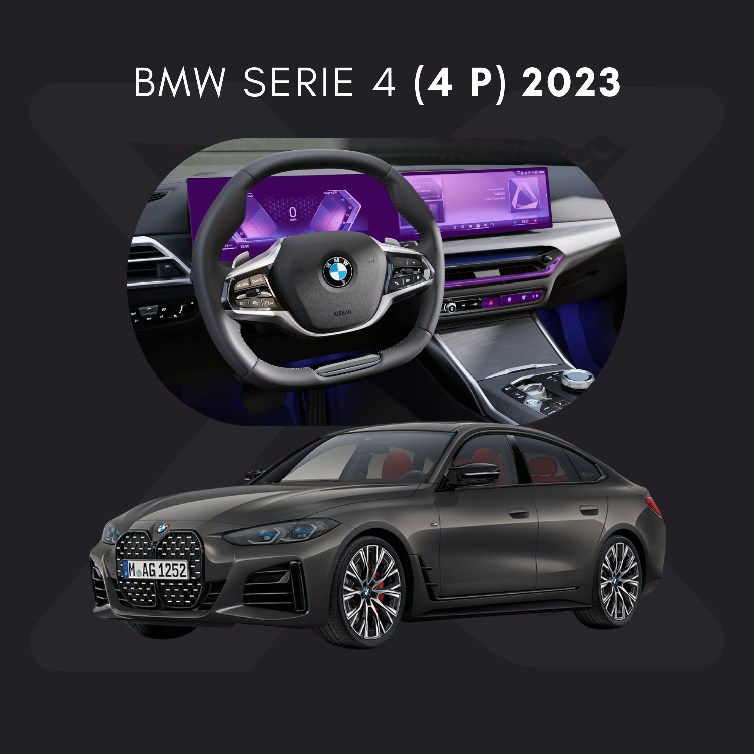 BMW Serie 4 (4 puertas) Película Protectora Transparente PPF para Interiores – Kit Completo
