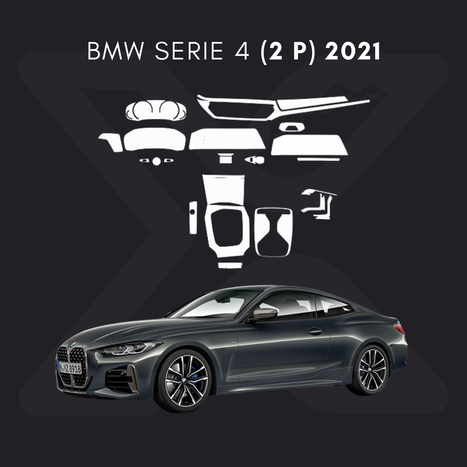 BMW Serie 4 (2 puertas) Película Protectora Transparente PPF para Interiores – Kit Completo