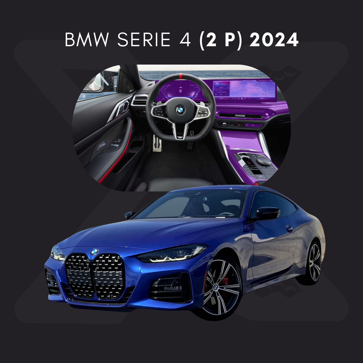BMW Serie 4 (2 puertas) Película Protectora Transparente PPF para Interiores – Kit Completo