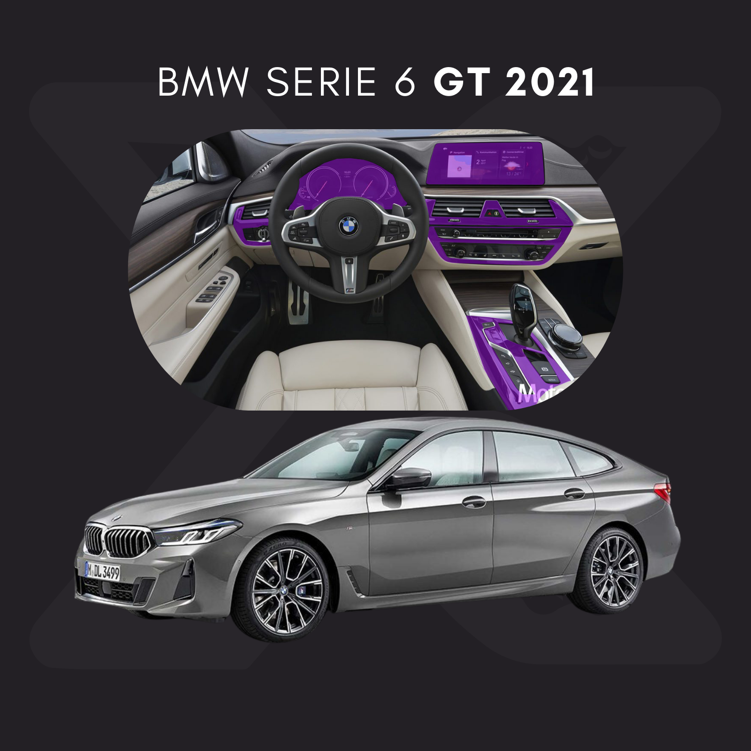 BMW Serie 6 GT Película Protectora Transparente PPF para Interiores – Kit Completo