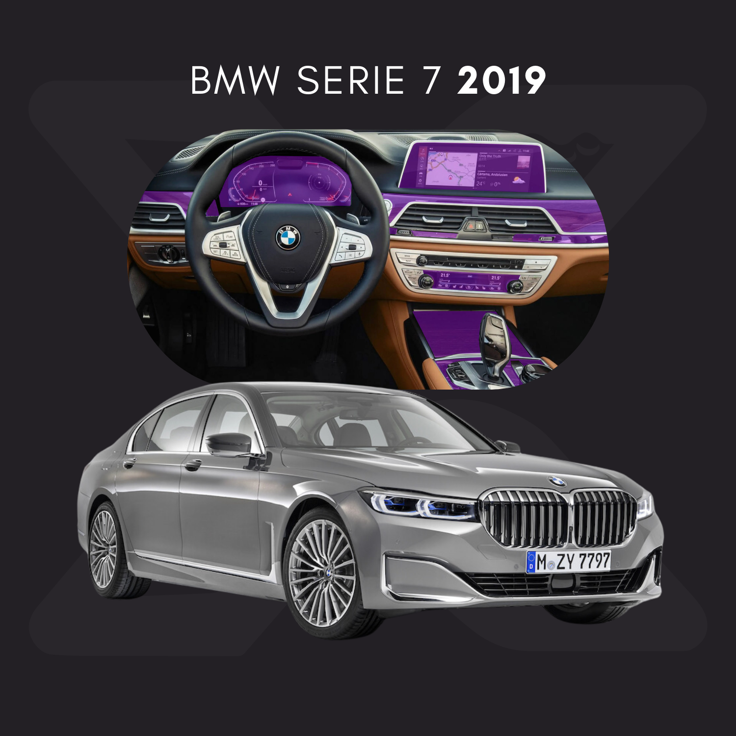 BMW Serie 7 Película Protectora Transparente PPF para Interiores – Kit Completo
