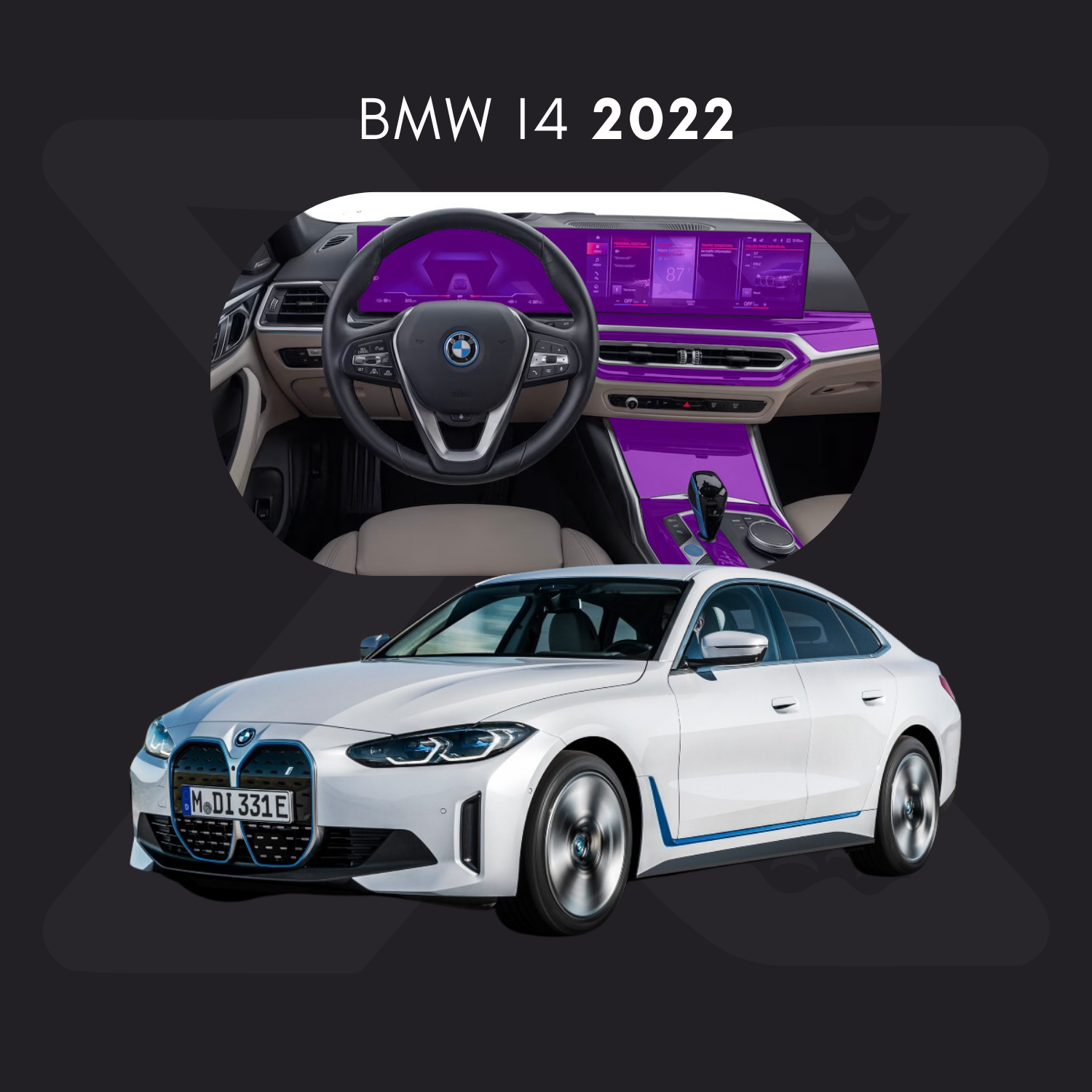 BMW i4 Película Protectora Transparente PPF para Interiores – Kit Completo