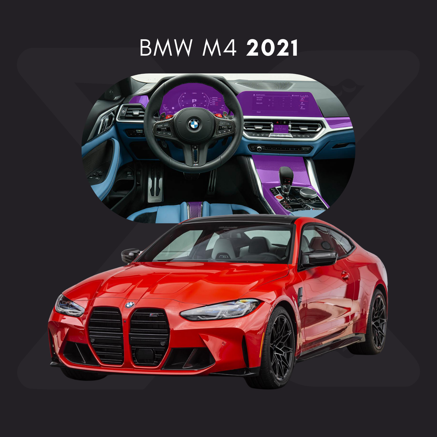 BMW m4 Película Protectora Transparente PPF para Interiores – Kit Completo