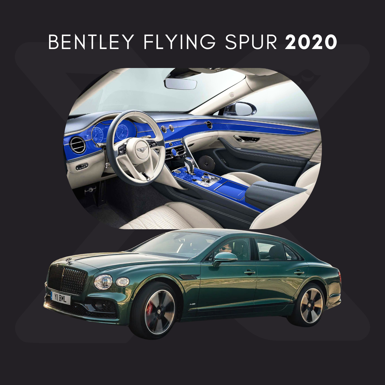 Bentley Flying Spur Película Protectora Transparente PPF para Interiores – Kit Completo