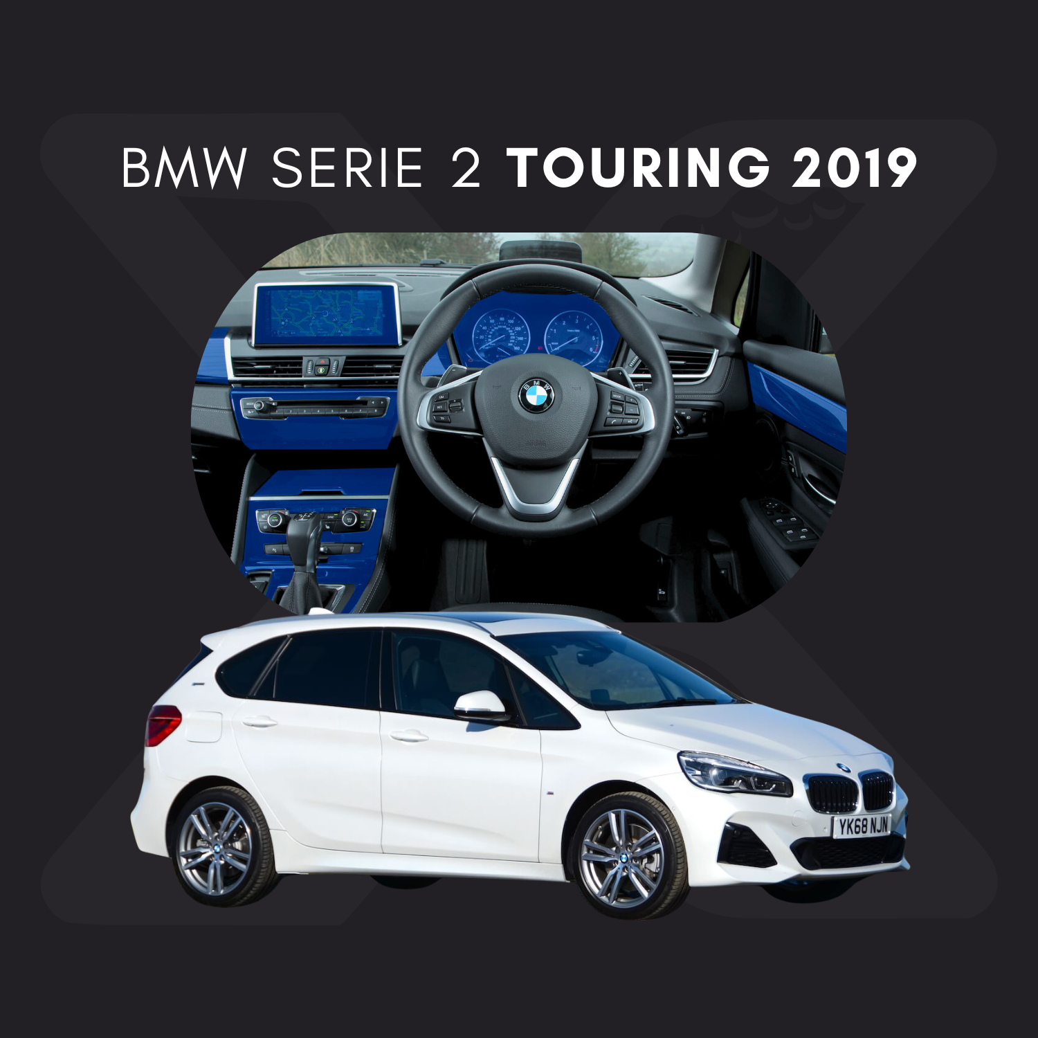 BMW Serie 2 Touring Sedan Película Protectora Transparente PPF para Interiores – Kit Completo