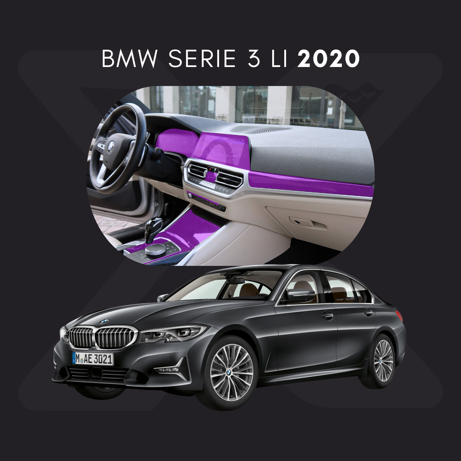 BMW Serie 3 Li Película Protectora Transparente PPF para Interiores – Kit Completo