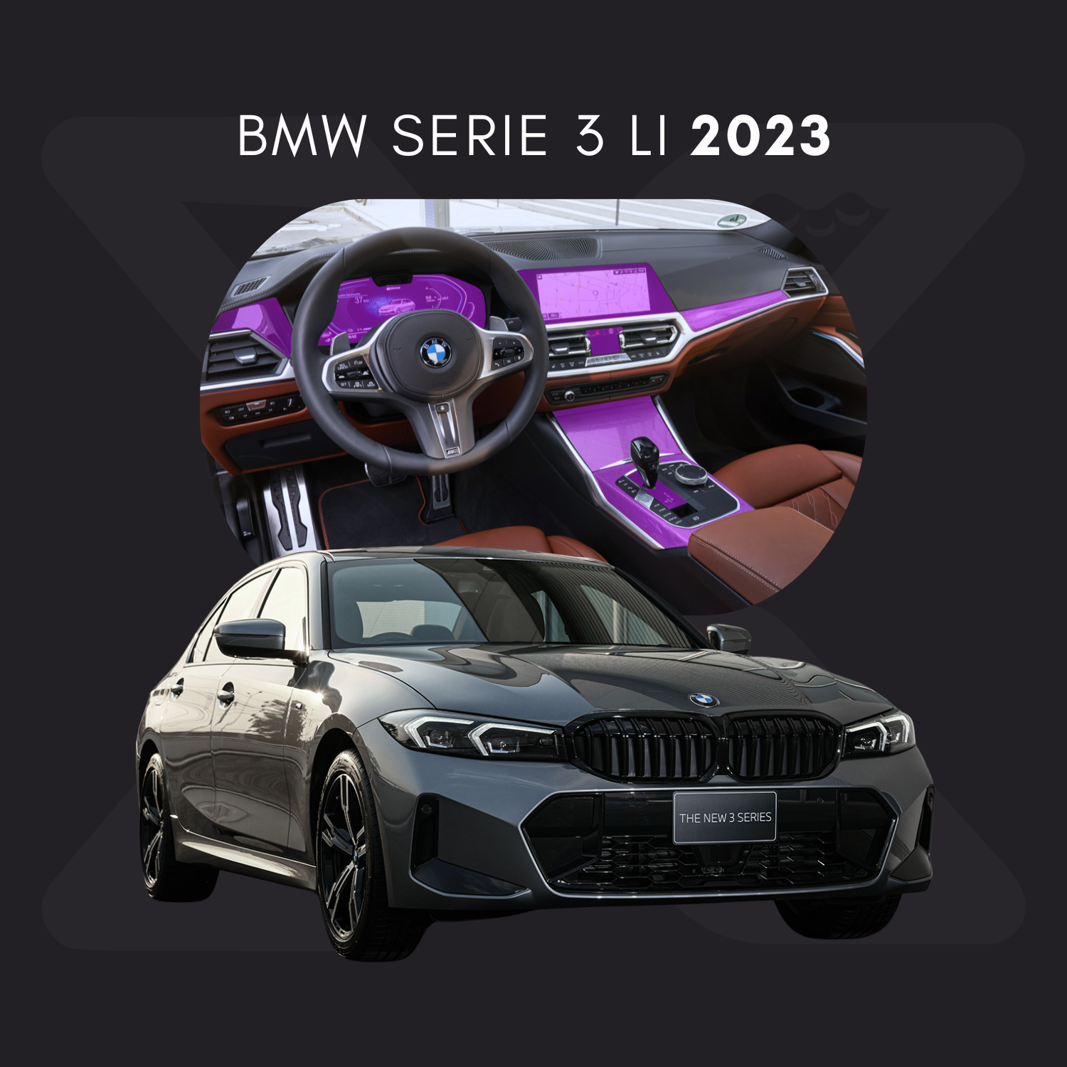 BMW Serie 3 Li Película Protectora Transparente PPF para Interiores – Kit Completo