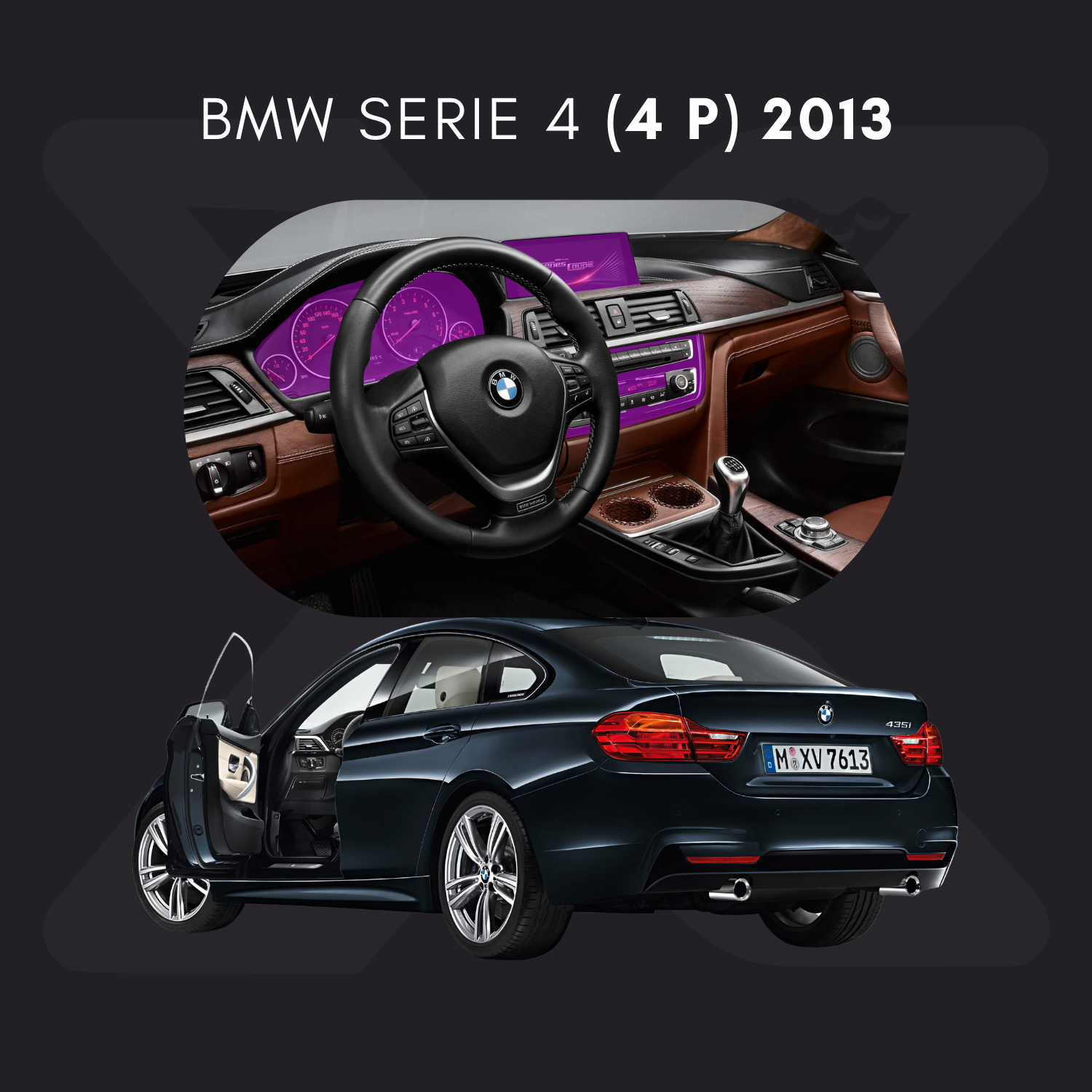 BMW Serie 4 (4 puertas) Película Protectora Transparente PPF para Interiores – Kit Completo