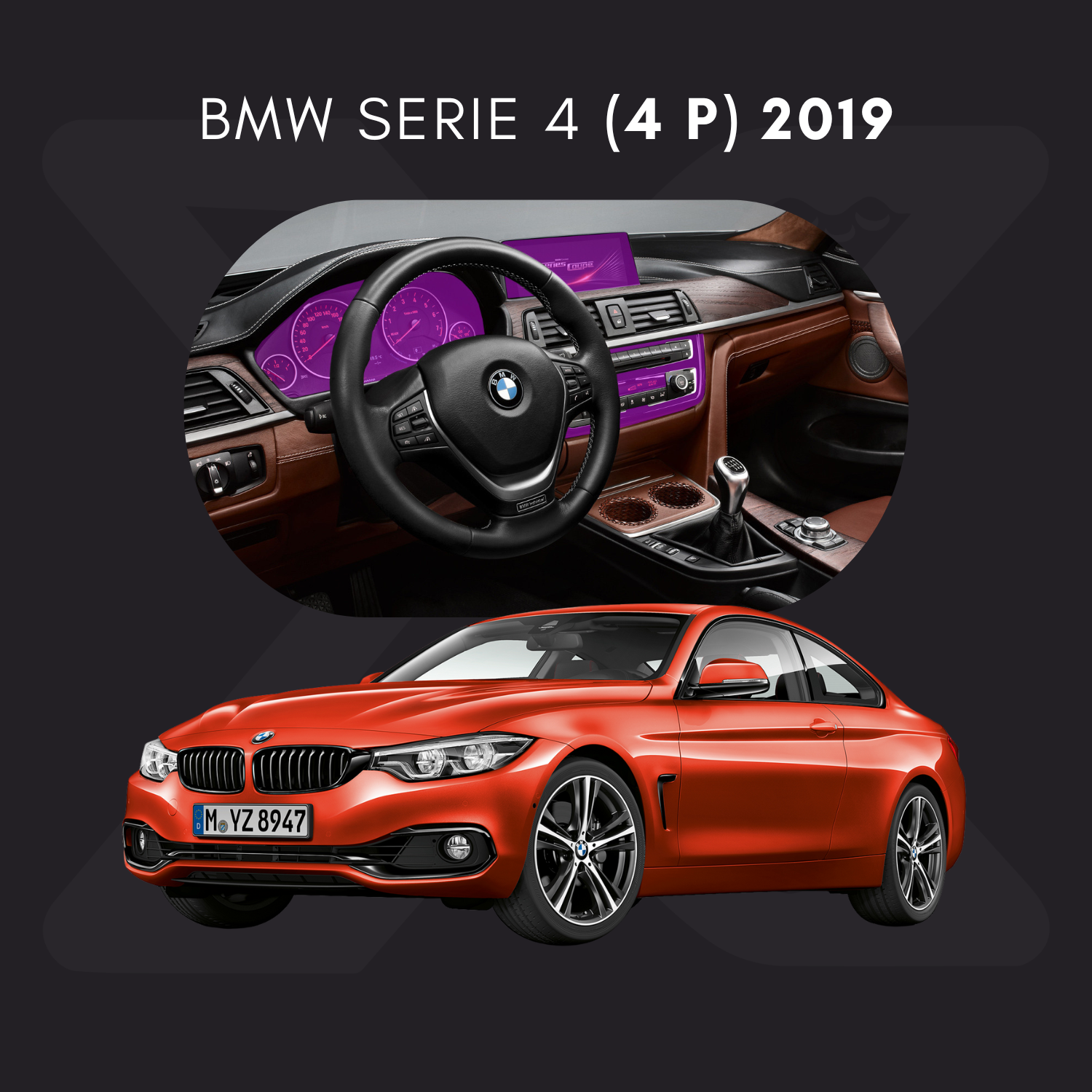 BMW Serie 4 (4 puertas) Película Protectora Transparente PPF para Interiores – Kit Completo