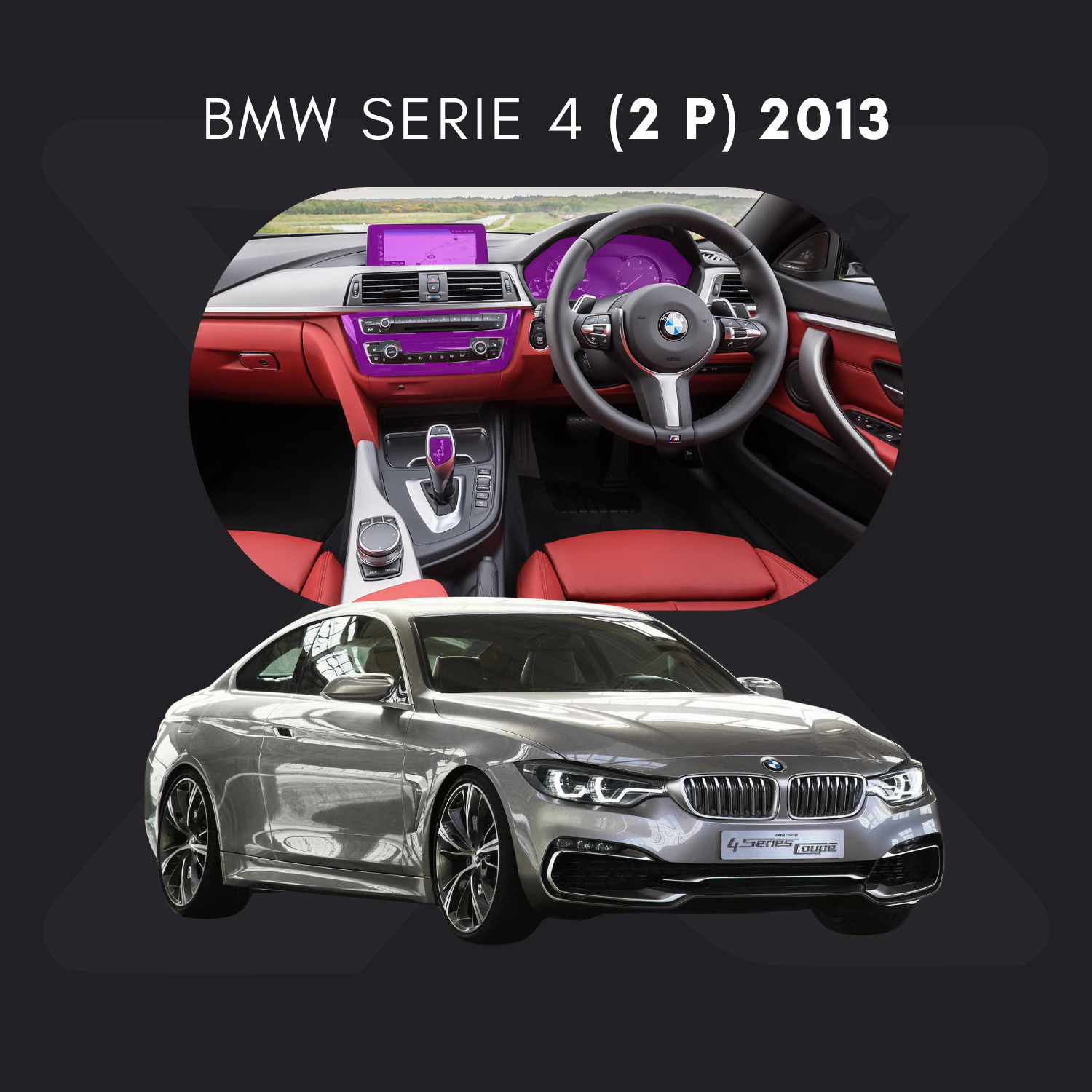 BMW Serie 4 (2 puertas) Película Protectora Transparente PPF para Interiores – Kit Completo