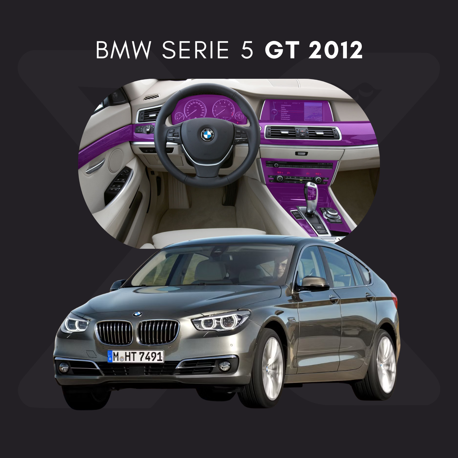 BMW Serie 5 GT Película Protectora Transparente PPF para Interiores – Kit Completo