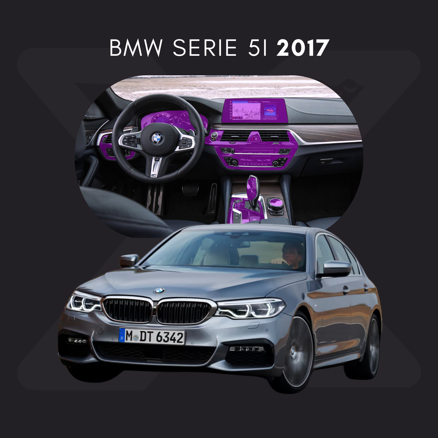 BMW Serie 5 i Película Protectora Transparente PPF para Interiores – Kit Completo