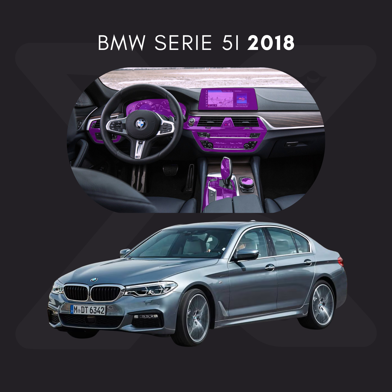 BMW Serie 5 i Película Protectora Transparente PPF para Interiores – Kit Completo
