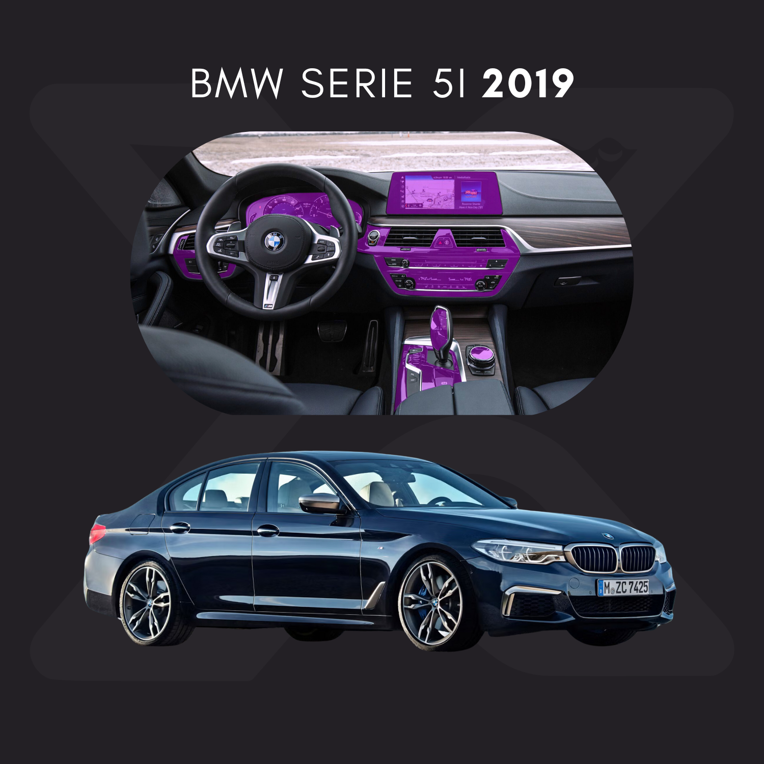 BMW Serie 5 i Película Protectora Transparente PPF para Interiores – Kit Completo