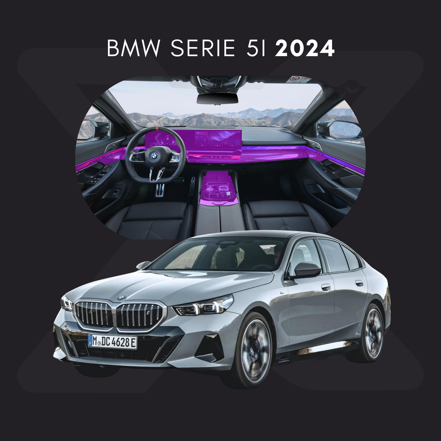 BMW Serie 5 i Película Protectora Transparente PPF para Interiores – Kit Completo