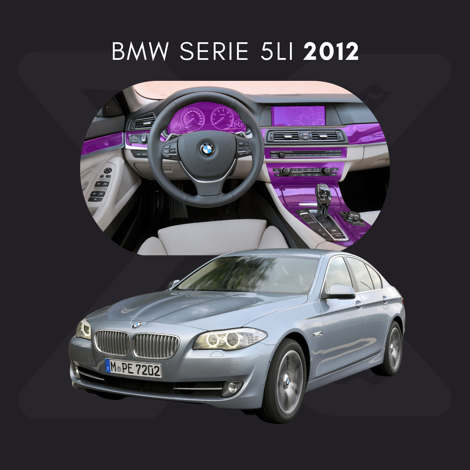 BMW Serie 5 Li Película Protectora Transparente PPF para Interiores – Kit Completo