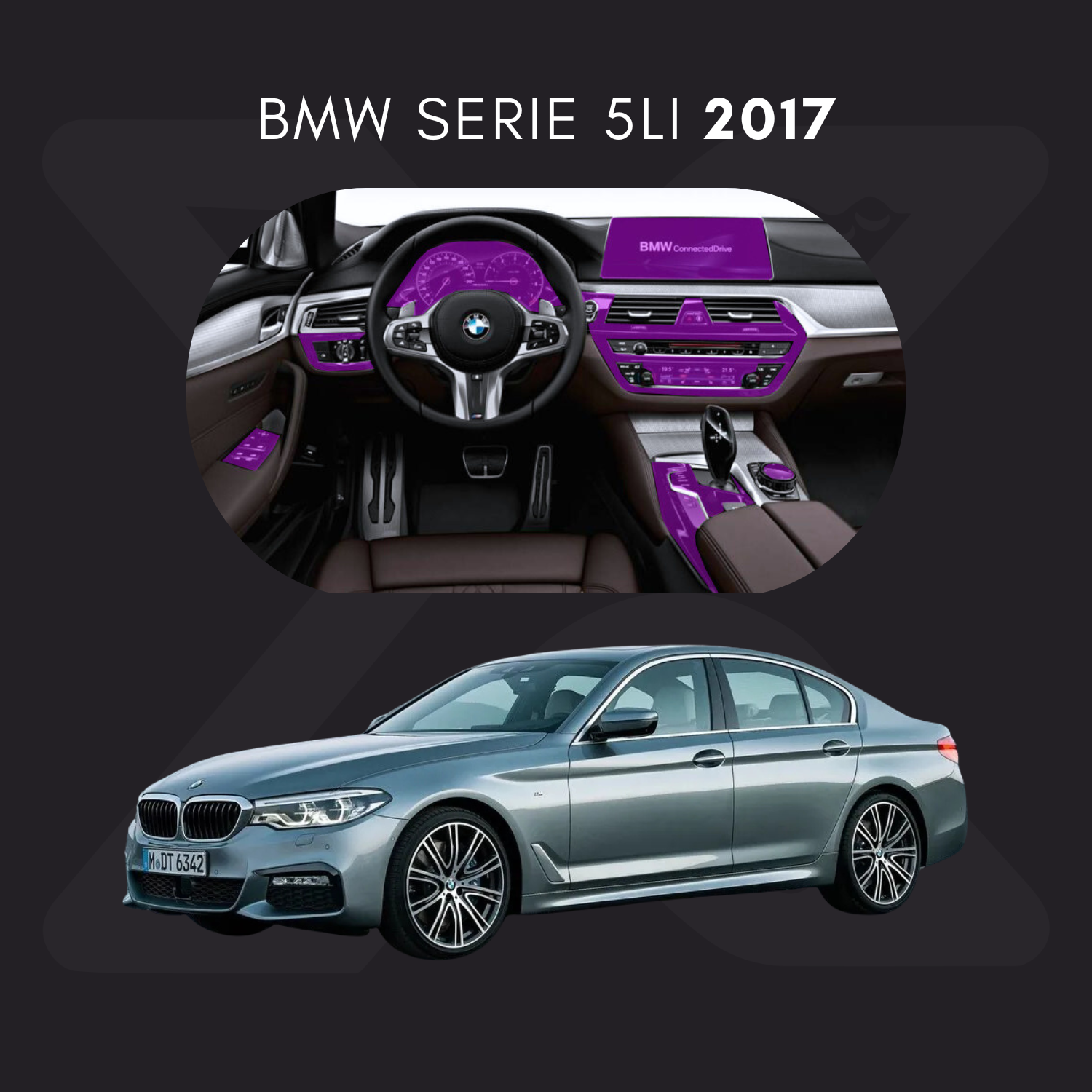 BMW Serie 5 Li Película Protectora Transparente PPF para Interiores – Kit Completo