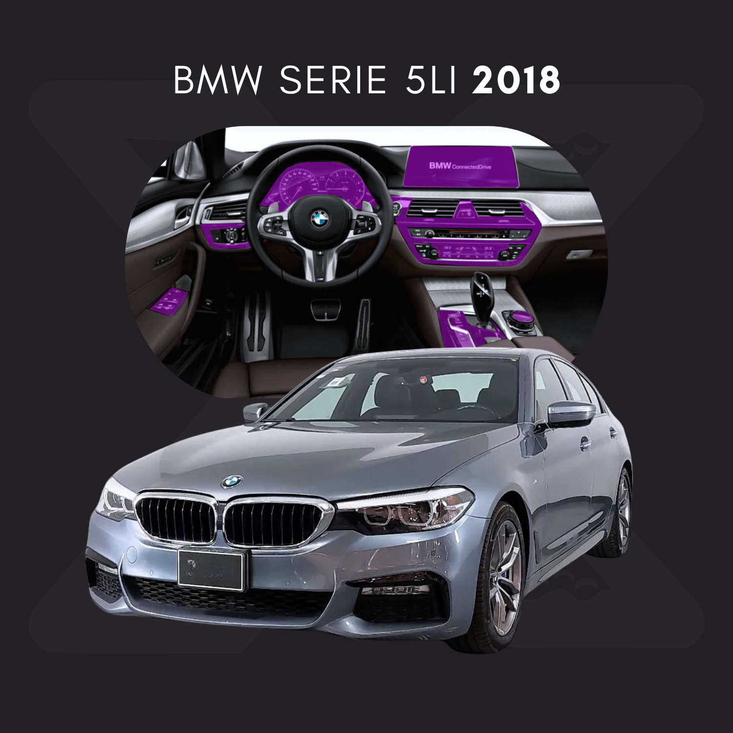 BMW Serie 5 Li Película Protectora Transparente PPF para Interiores – Kit Completo
