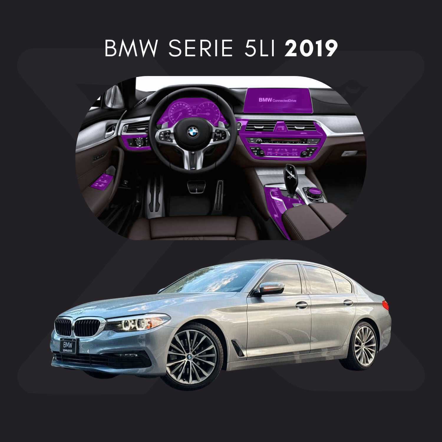 BMW Serie 5 Li Película Protectora Transparente PPF para Interiores – Kit Completo