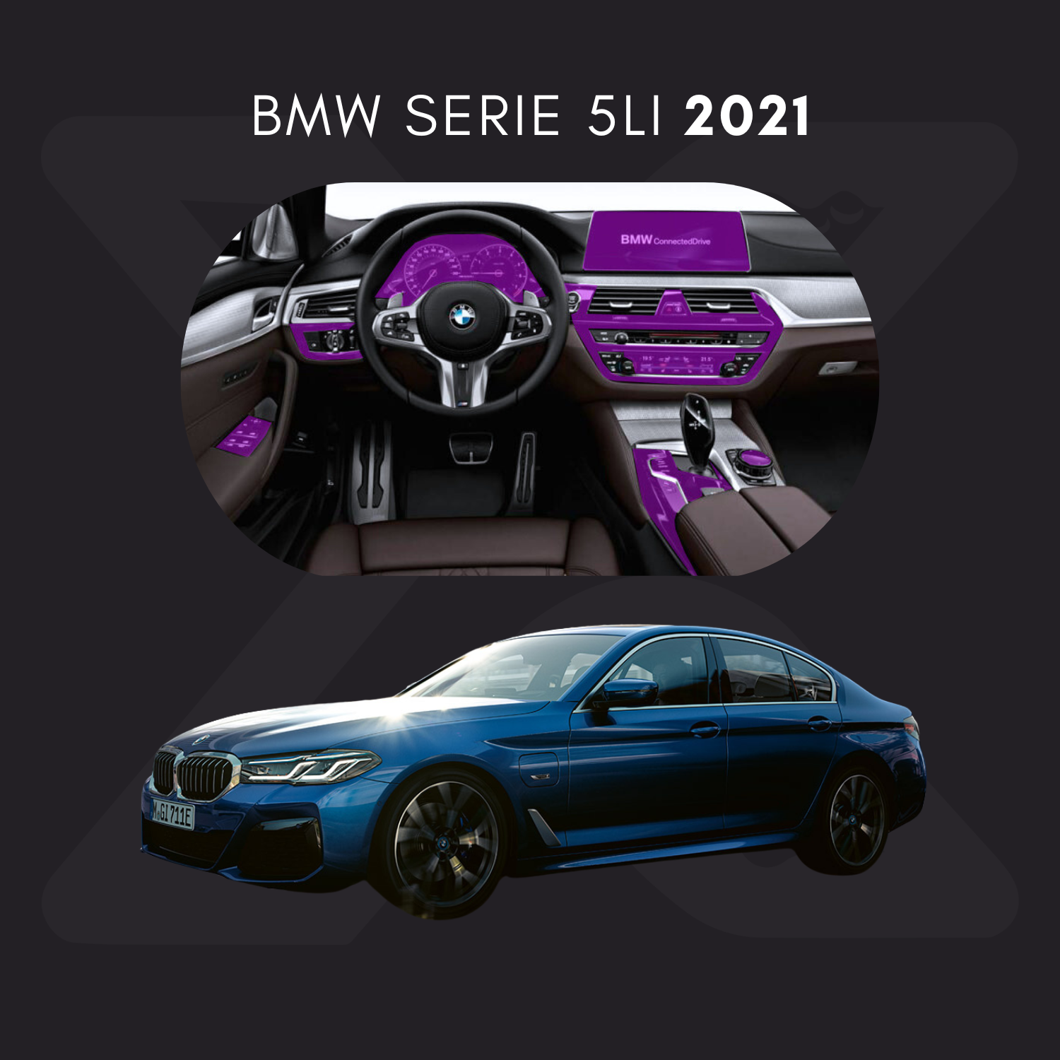 BMW Serie 5 Li Película Protectora Transparente PPF para Interiores – Kit Completo