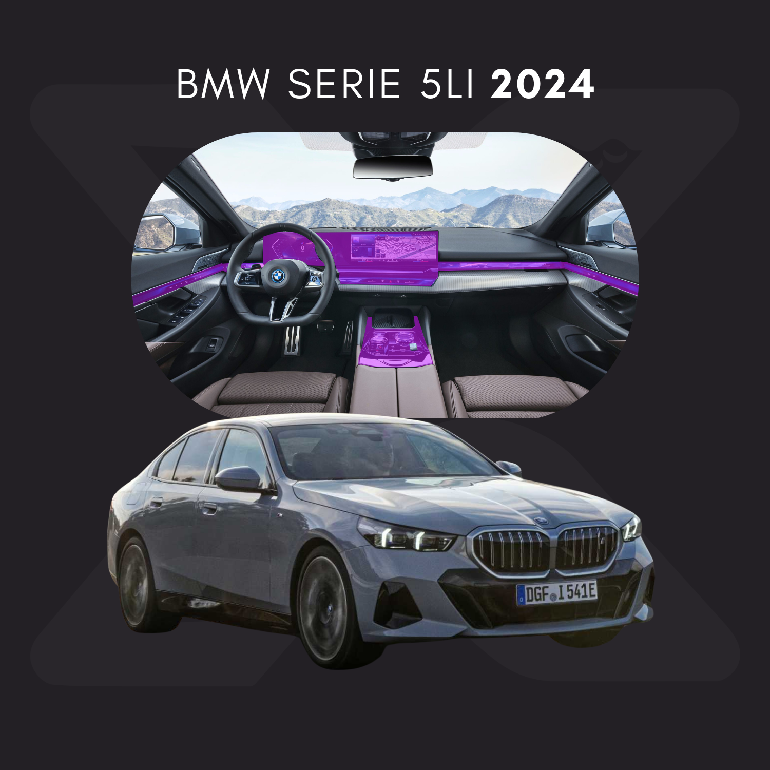BMW Serie 5 Li Película Protectora Transparente PPF para Interiores – Kit Completo