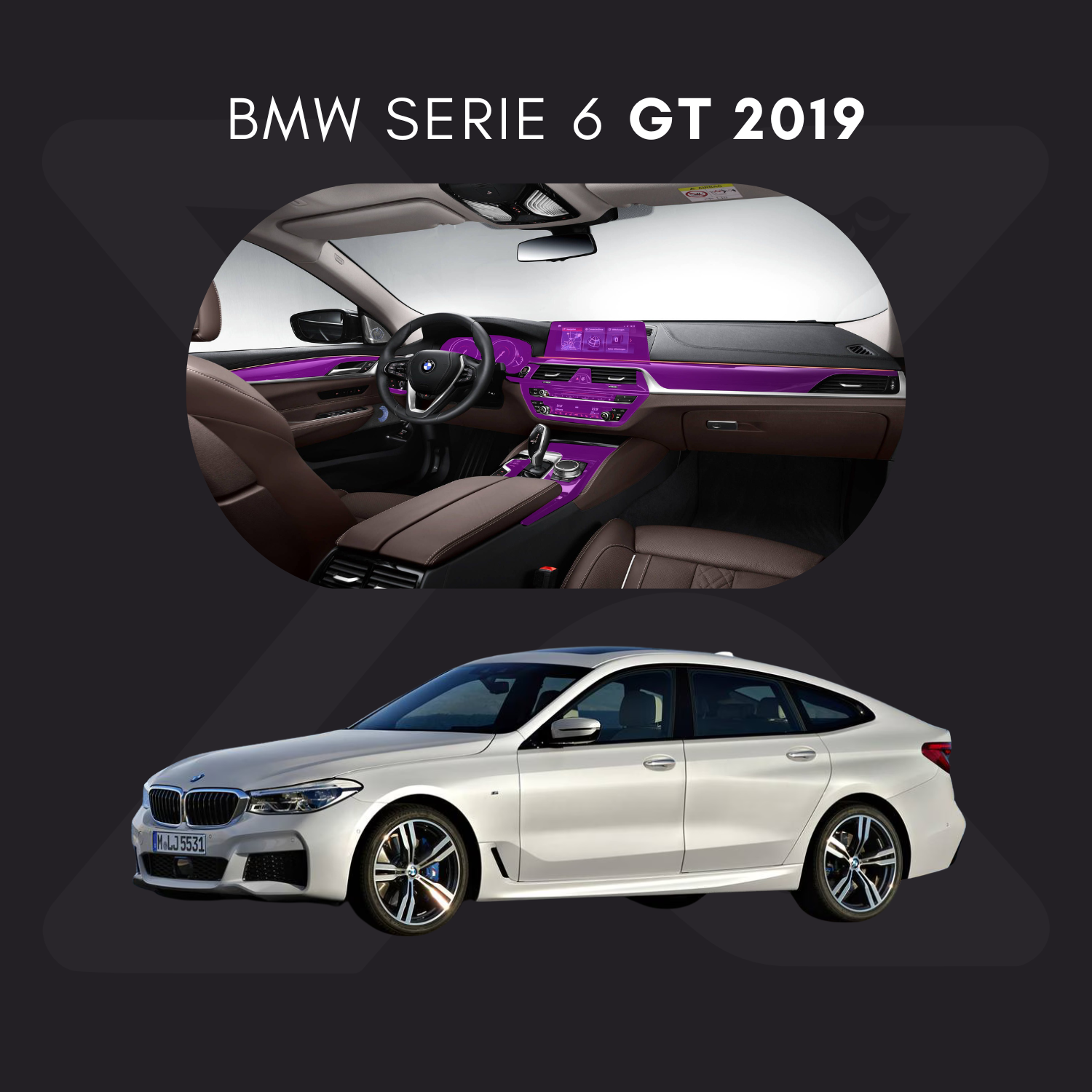 BMW Serie 6 GT Película Protectora Transparente PPF para Interiores – Kit Completo
