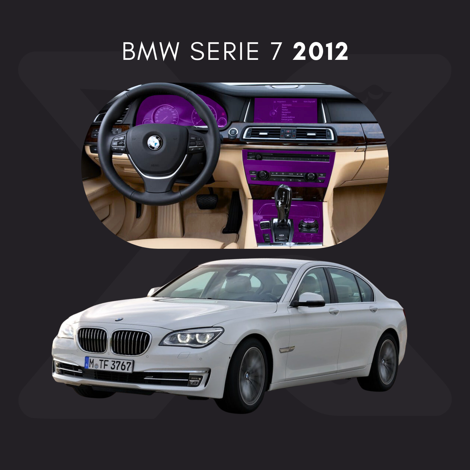 BMW Serie 7 Película Protectora Transparente PPF para Interiores – Kit Completo