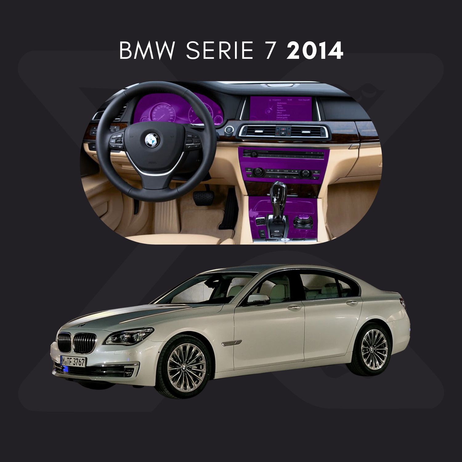 BMW Serie 7 Película Protectora Transparente PPF para Interiores – Kit Completo