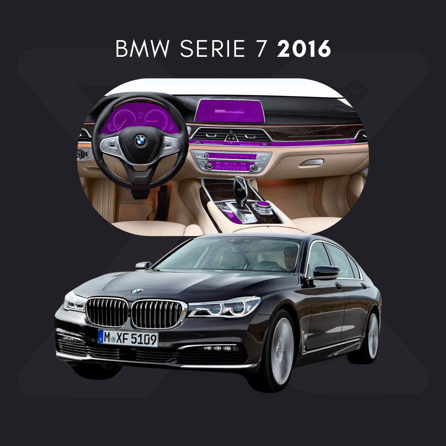 BMW Serie 7 Película Protectora Transparente PPF para Interiores – Kit Completo