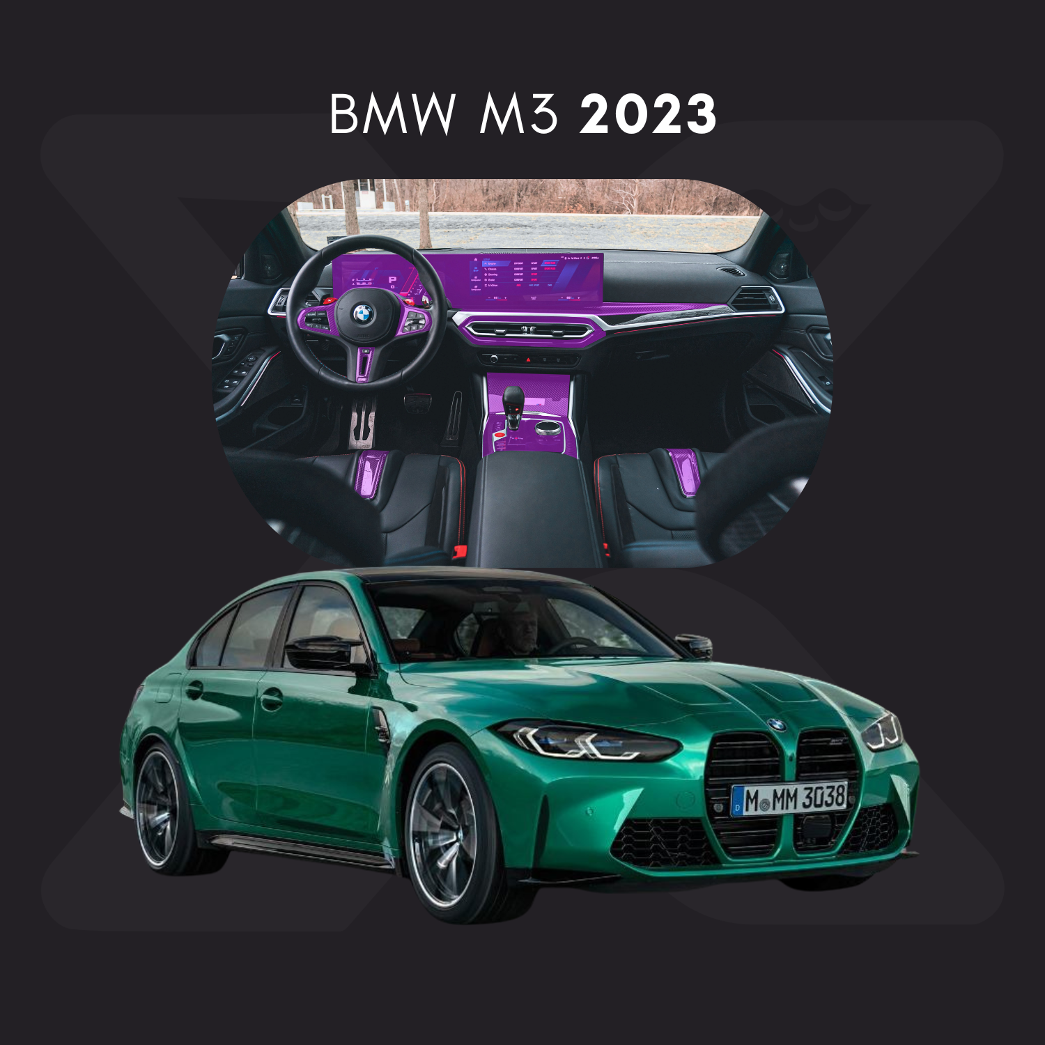 BMW m3 Película Protectora Transparente PPF para Interiores – Kit Completo