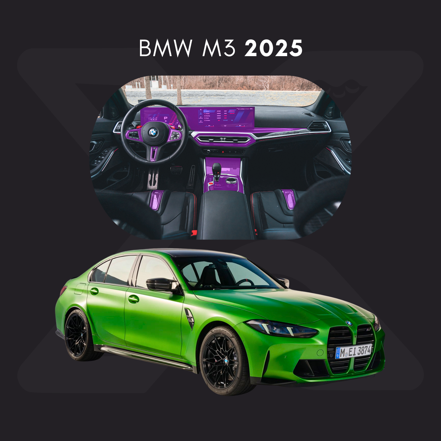 BMW m3 Película Protectora Transparente PPF para Interiores – Kit Completo