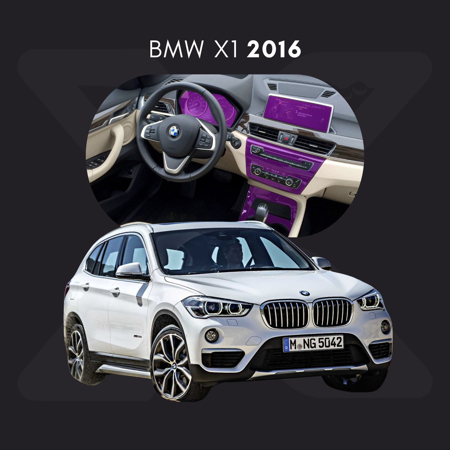 BMW x1 Película Protectora Transparente PPF para Interiores – Kit Completo