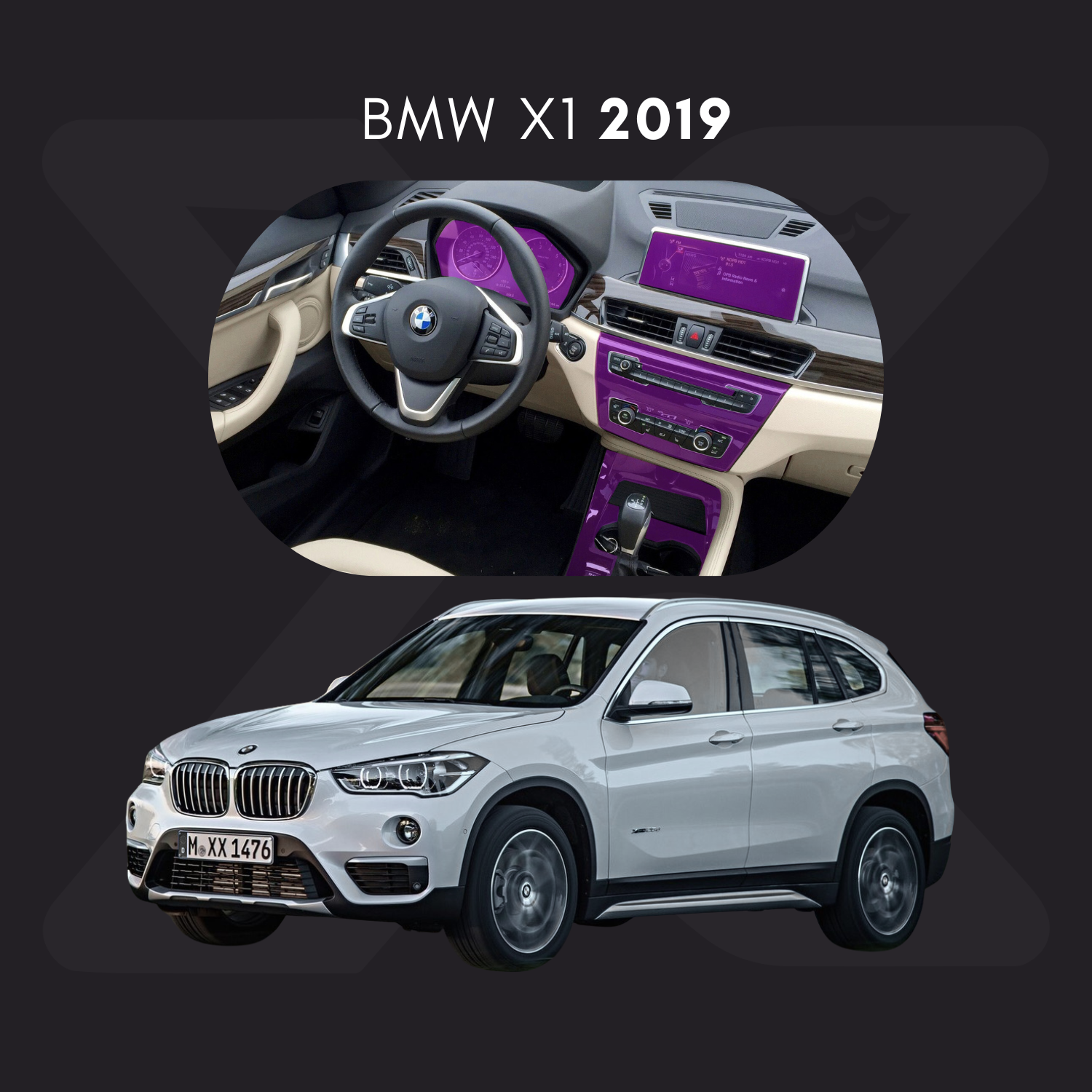 BMW x1 Película Protectora Transparente PPF para Interiores – Kit Completo