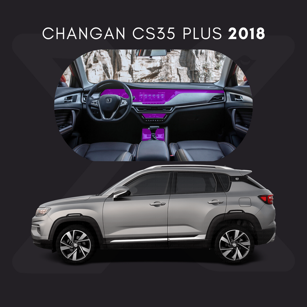 Changan CS35 Plus Película Protectora Transparente PPF para Interiores – Kit Completo